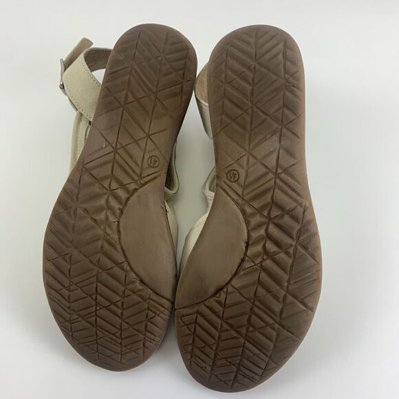 Miz Mooz Fifi Leather Ankle Strap Sandals Studs Gladiator Flat Cream 41 9.5 Wide - Picture 10 of 13